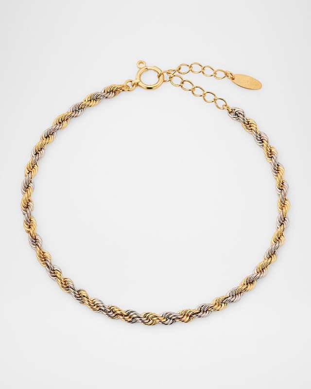 18K and Platinum Rope Chain Bracelet